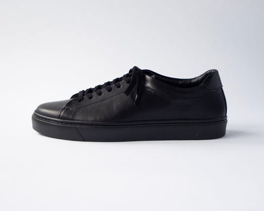 栃木レザー レースアップ レザー スニーカー【Chester チェスター/ブラック】 オンオフ兼用 メンズ 黒 TOSS 日本製 Made in JAPAN